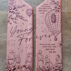 Pink Decorative Wooden Panels with Illustrations